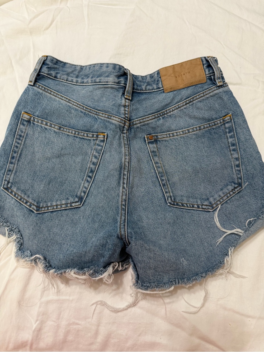 H&M Light Blue Frayed Hem Denim Shorts